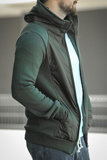 since 1990 man Manfokt Three Thread Raised Detail Hidden Hooded Men's Sweatshirt