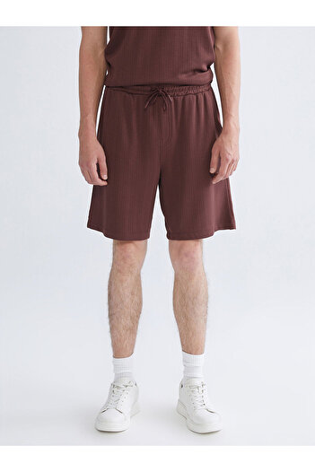 LC Waikiki Burgundy Standard Fit Men's Shorts