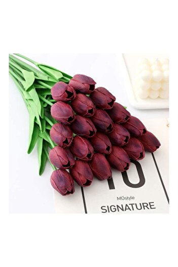 HALAMODO 20 Artificial Tulip Flowers in Multicolor One Size