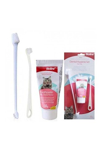 Bioline Dental Hygiene Set For Cats 50G White