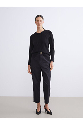 LC Waikiki Black V-Neck Women's Knitwear Sweater
