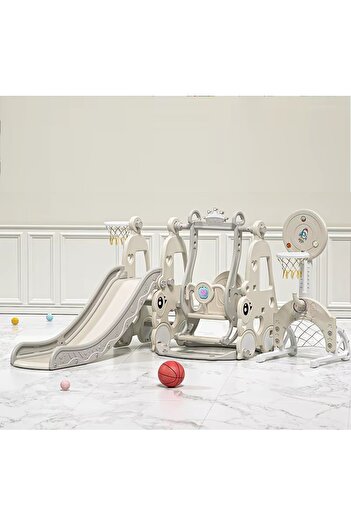 Nichiduta Garden 4 in 1 Happy Turtle Beige playground with slide, swing with bumper bar