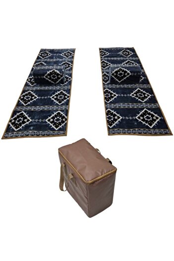 smart home Premium Heritage Floor Seating Set for Home, Camping – Set of 2 Mats-200x70 cm+ 2 Marakesh-45x20 cm
