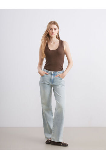 LC Waikiki Blue Wideleg Women's Jean Trousers