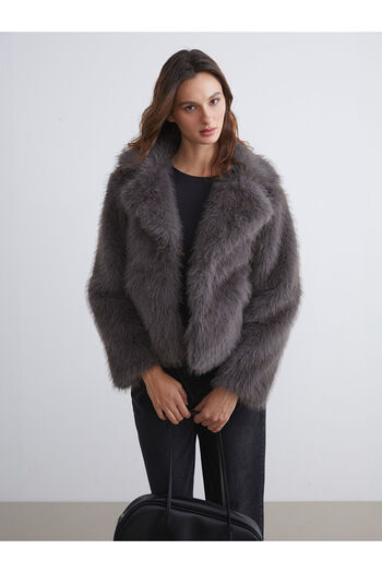 LC Waikiki Özmarka New Season Jacket Collar Women's Fur Coat
