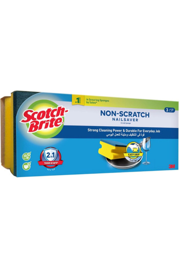 Scotch Brite 3-Piece Non-Scratch Nail Saver Scrub Sponge