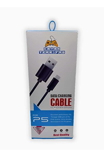 KAYAN TEAMSFAB USB Data & Fast Charging Cable for PS5 Controller & Type-C Devices