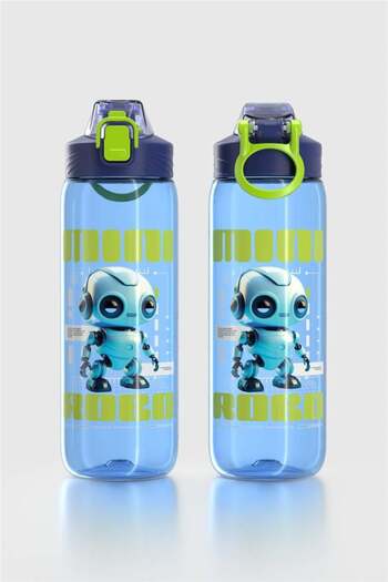 Renga Wave Patterned 630 ml Tritan Children's Water Bottle 912167 Blue