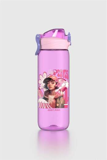 Renga Wave Patterned 630 ml Tritan Children's Water Bottle 912167 Lilac