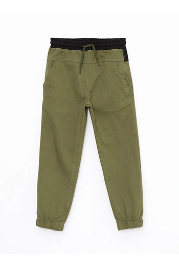 LC Waikiki Lcw Kids Green Elastic Waist Basic Gabardine Boys Jogger Pants