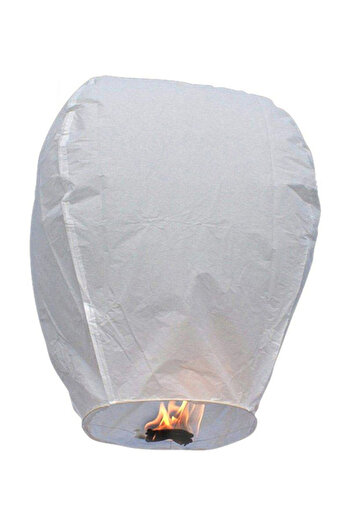 HALAMODO 10 Pack White Chinese Flying Sky Lanterns 36 x 18 x 18 inches