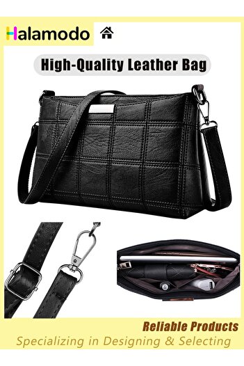 HALAMODO Women's Stylish PU Leather Crossbody Handbag with Card Holder Fashionable Shoulder Purse for Parties