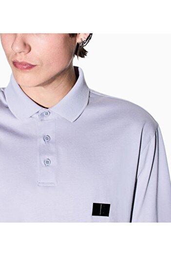 Armani Exchange Regular fit mercerised cotton polo XM000484AF10364UA047 GRİ/PURBLE