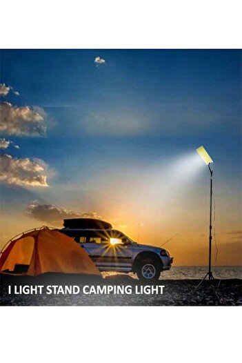 Generic 360° LED Camping Light with Tripod Stand, Car & Battery Clips, Long Cable