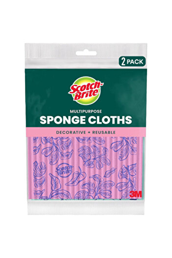Scotch Brite 2-Piece Printed Decorative Reusable Multipurpose Sponge Cloth