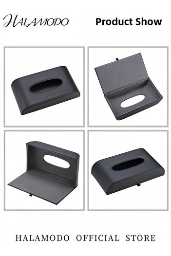 HALAMODO Car Tissue Box Paper Holder PU Leather Rectangular Tissue Holder Multifunctional Tissue Box