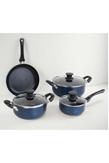 HOMEVEO 7 Piece Non-Stick Cookware Set with Tempered Glass Lids and Distributor