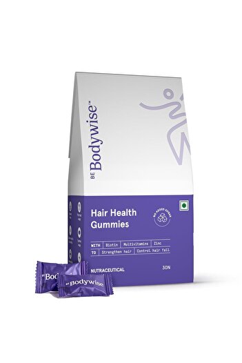 Be Bodywise Biotin Hair Gummies | 30 Day Pack | Strawberry Flavour | No Added Sugar, Gut Friendly
