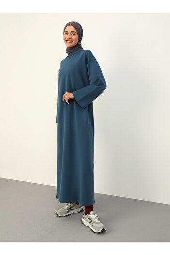 Benin Crew Neck Long Sweatshirt - Petrol -