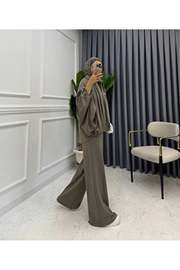 Molly Nelly Kadın Fırfırlı Fermuarlı Salaş Pantolon Takım