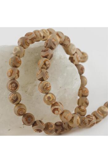 ZERO LAND Zengezur Tibet Agate Stone Matte 8 Mm-Light Brown