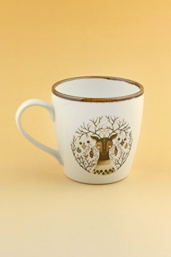 Bursa Porselen Dekor Retro Christmas Deer Pouring Porcelain Mug