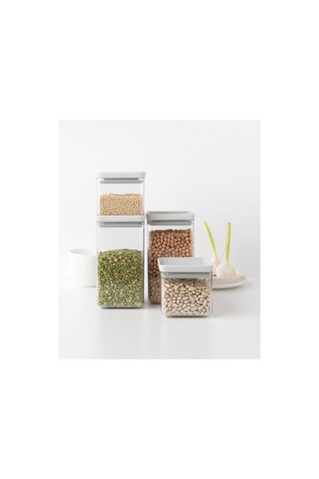 Brabantia Set of 4 Tasty+ storage jars 1001159, 700/1.6l, Stackable, Light grey