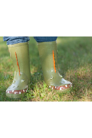 kidorable Dinosaur Rain Boots - Khaki
