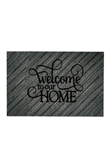 Chilai Home 877CHL1163 Entrance Door Mat, 45x70 cm, PVC, Grey/Black