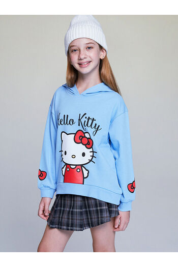 LC Waikiki Peak New Season Hooded Hello Kitty Printed Girls' Sweatshirt