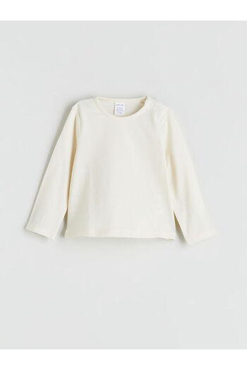 LC Waikiki Ecru Crew Neck Baby Girl Blouse