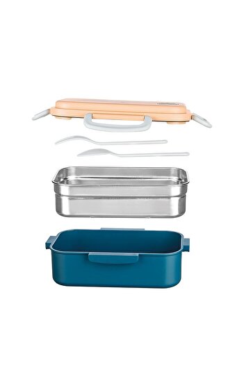 Cosiness Beautiful Life Stainless Steel - Vacuum Single Compartment Lunch Box with Fork + Spoon 500 Ml.