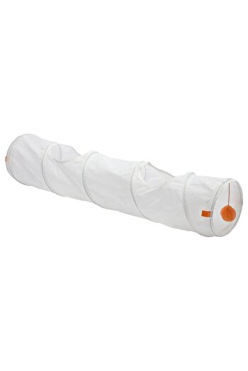 IKEA Play Tunnel – White & Orange |   Foldable 128×25 cm |   The Joy of Hiding and Hunting with a Ball Inside
