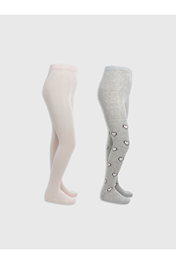 LC Waikiki Gray Girls' Pantyhose 2-Pack