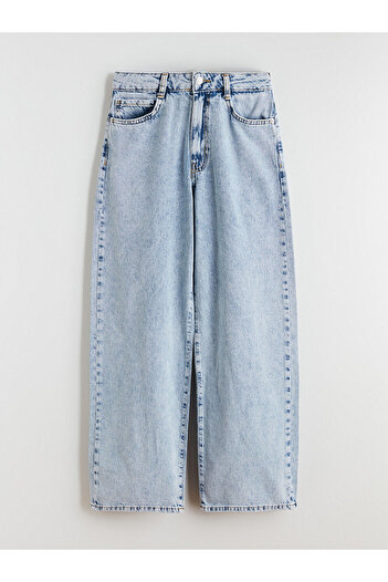 LC Waikiki Blue Wideleg Girl's Jean Trousers