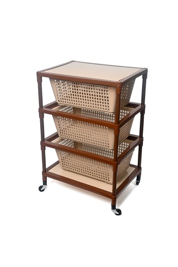 COCONALY Beige Vegetable Basket - 3 Drawers