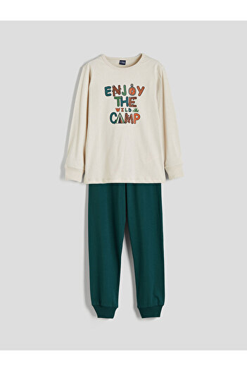 LC Waikiki Bisiklet Yaka Baskılı Erkek Çocuk Pijama