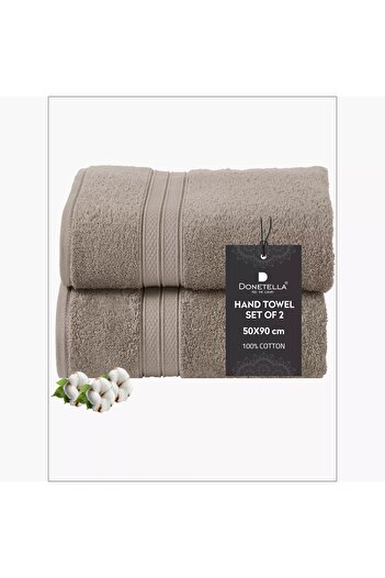 Generic DONETELLA 2-Piece 600 GSM Combed Cotton Hand Towel Set - 50x90 cm