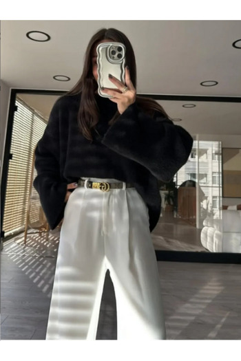 Elysira Women's Pipe Sleeve Bearded Yumoş Sweater