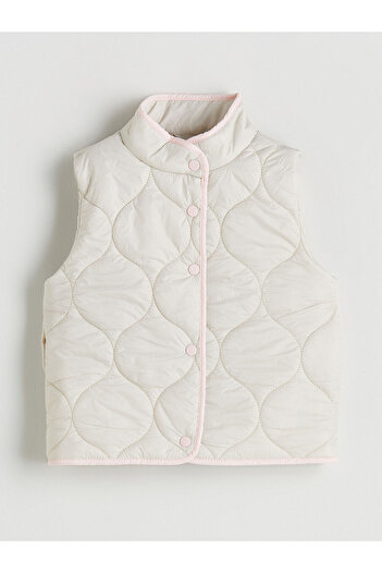 LC Waikiki Ecru Quilted Patterned Girl's Vest