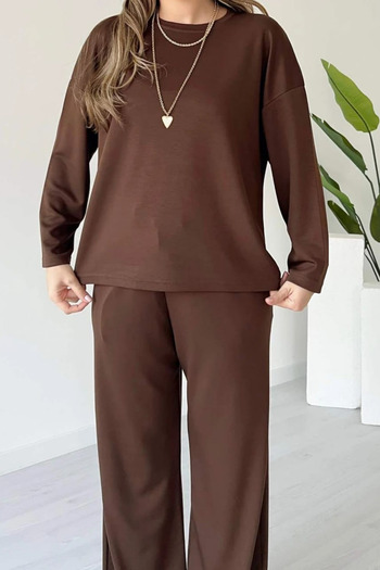 Mogi Butik Women's Crew Neck Long Sleeve Modal Suit 3094