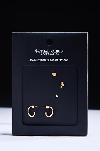 Stradivarius Set of 4 waterproof piercing earrings
