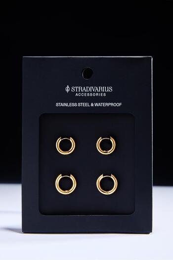 Stradivarius Set of 2 waterproof hoop earrings