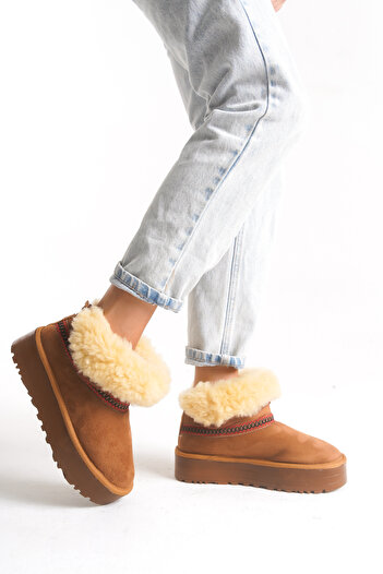 HVZ Exclusive Άνετα γυναικεία μποτάκια με ταμπά φτερά Slip On Ethnic μοτίβο μποτάκια με εργονομική μαλακή σόλα