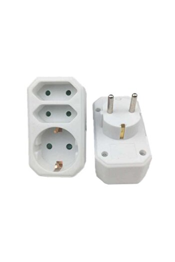 Poro Online Triple Plug Adapter 1 x Schuko + 2 x Euro