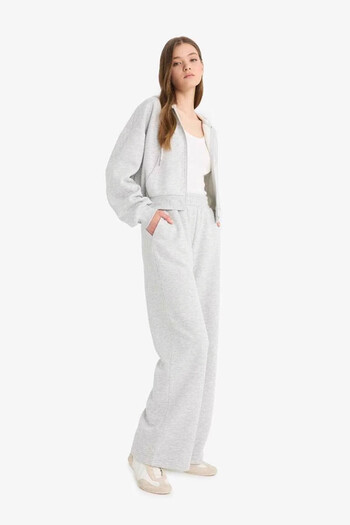 DeFacto Coool Wide Leg Geniş Bol Paça Eşofman Altı Beli Lastikli Bağcıklı Cepli Basic Düz B3345AX24WN