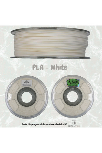 Epic Crafting Filament 3D PLA - WHITE / ALB 1KG
