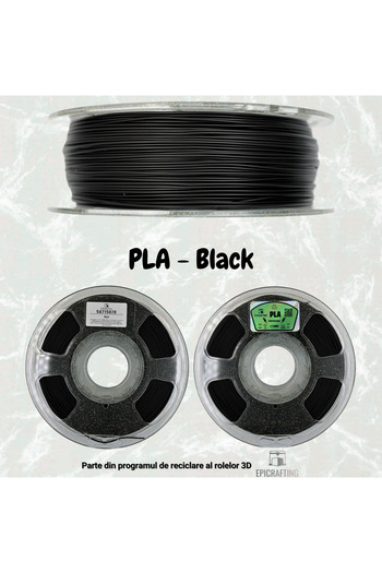 Epic Crafting Filament 3D PLA - Black / Negru 1KG