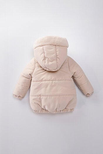 Midimod Water and Windproof Hooded Inflatable Plush Winter Girl's Coat 2-6 Years Old 50326