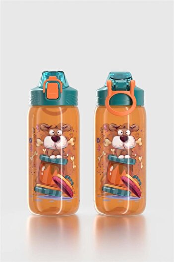 Renga Wave Patterned 530 ml Children's Water Bottle 912168 Orange